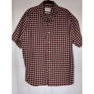 Mens Goodfellow XXL Plaid Short Sleeve Button Down Shirt Pocket
